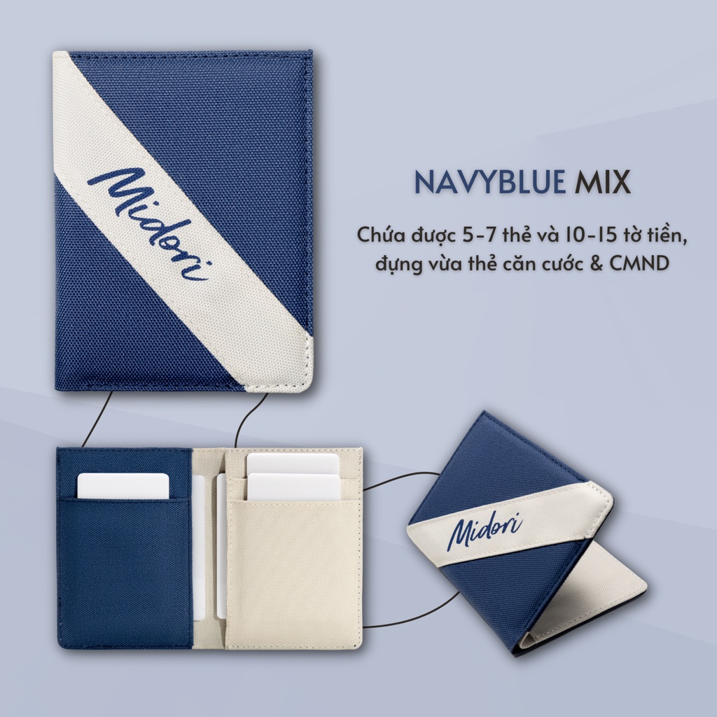 Mô tả Ví Vải Đứng Nữ Phối Màu Polyester Kháng Nước Local Brand Chính Hãng Midori M Studio - 9