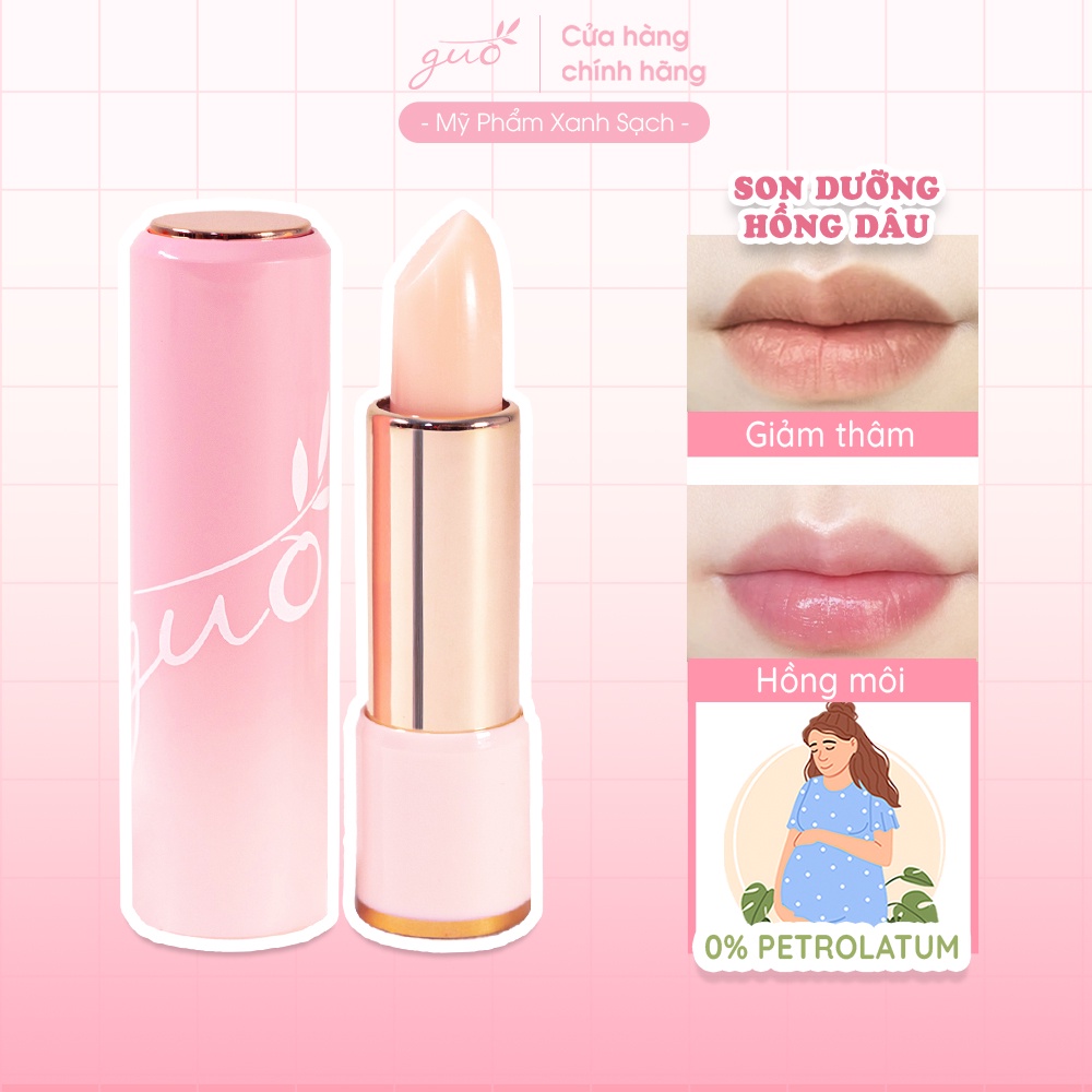 Mô tả Son Dưỡng Hồng Dâu An Toàn Bà Bầu GUO - Rose Touch Lip Balm 5gr - 1