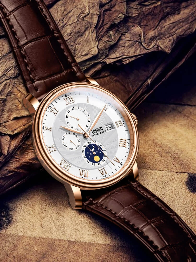 Đồng hồ Lobinni No.1023-2 mặt số Sun & Moon