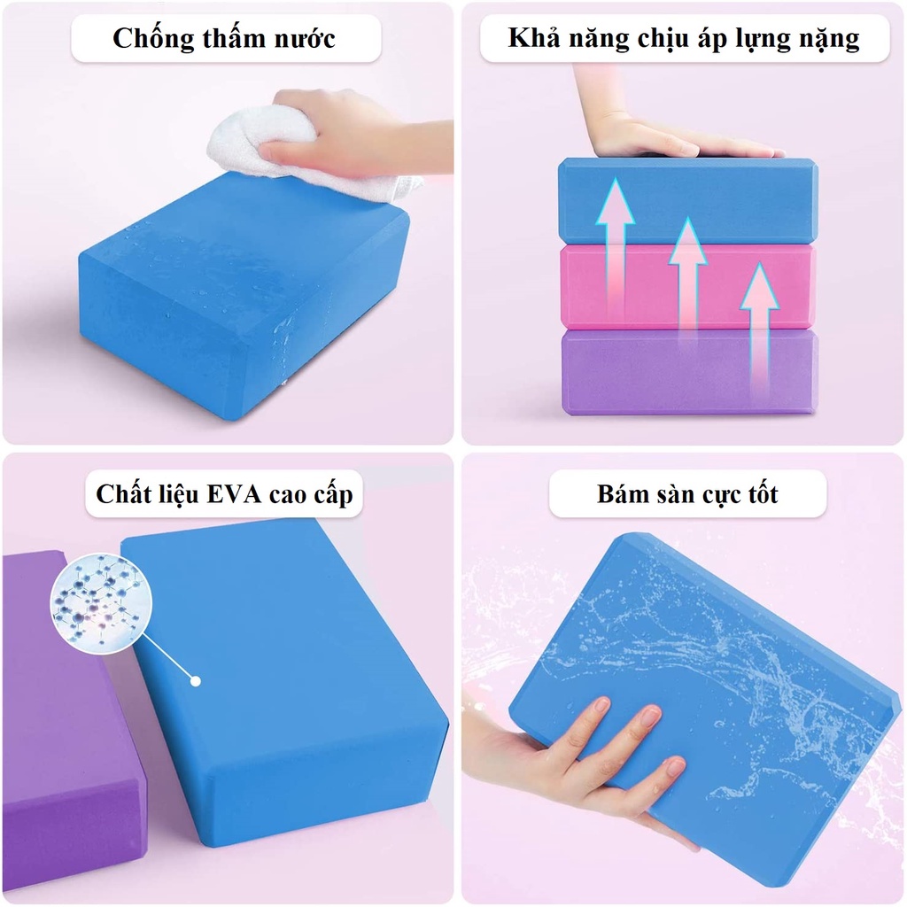 Mô tả Gối Tập Yoga Chọn Màu Chính Hãng Amalife Cao Cấp – Gạch Tập Yoga Loại Nặng 190gram - 6