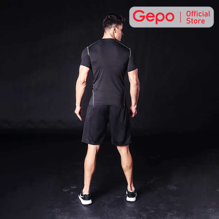 Mô tả Áo Thể Thao Nam Cộc Tay Chuyên Tập Gym Chất Liệu Co Giãn Thấm Hút Mồ Hôi Ôm Body GEPO - 6