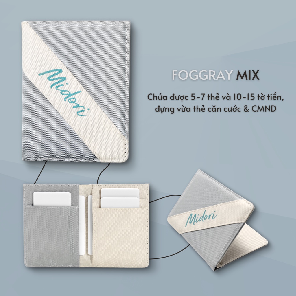 Mô tả Ví Vải Đứng Nữ Phối Màu Polyester Kháng Nước Local Brand Chính Hãng Midori M Studio - 3