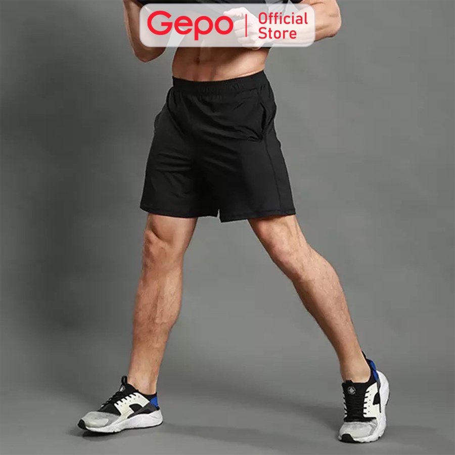 Mô tả Quần Short Thể Thao Nam Màu Đen Chuyên Tập Gym & Chạy Bộ GEPO - 5