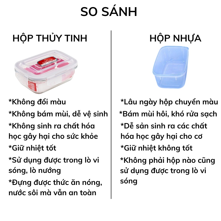 Mô tả Bộ Hộp Cơm Chia 3 Ngăn 1040ml Và Hộp Tròn 400ml Chống Tràn Chịu Nhiệt Kèm Túi COBACOOK- CCL1NR42BB - 5