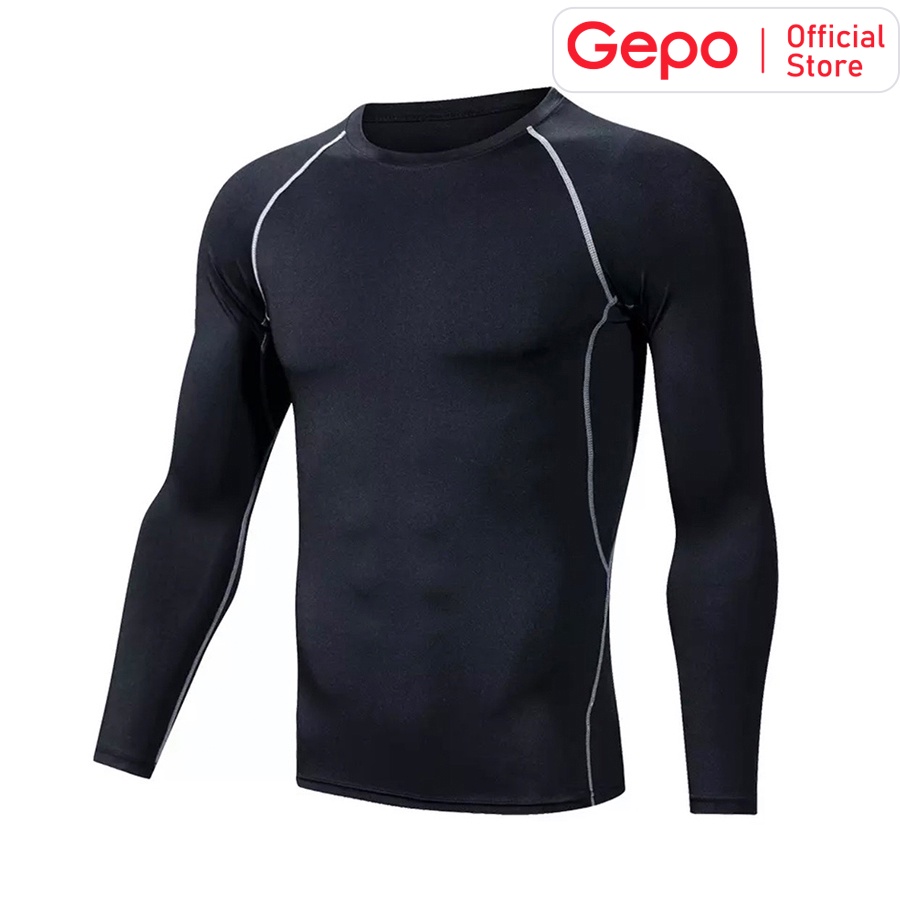 Mô tả Áo Giữ Nhiệt Áo Legging Nam Dài Tay Chuyên Tập Gym Chạy Bộ Đá Bóng GEPO - 1