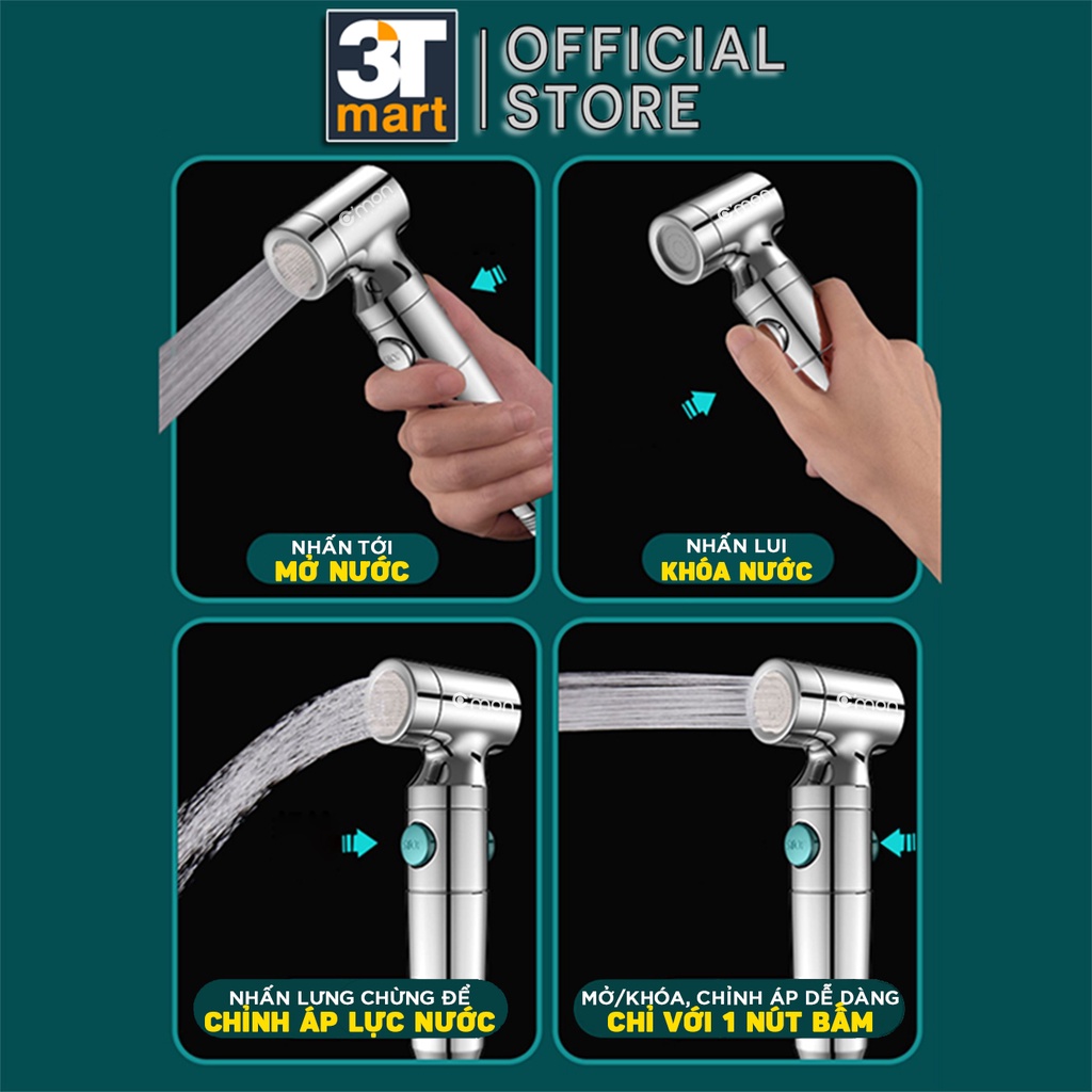 Mô tả Vòi xịt vệ sinh tăng áp LỌC và TÙY CHỈNH ÁP LỰC NƯỚC cao cấp C'MON VX-06 (lọc) - 2