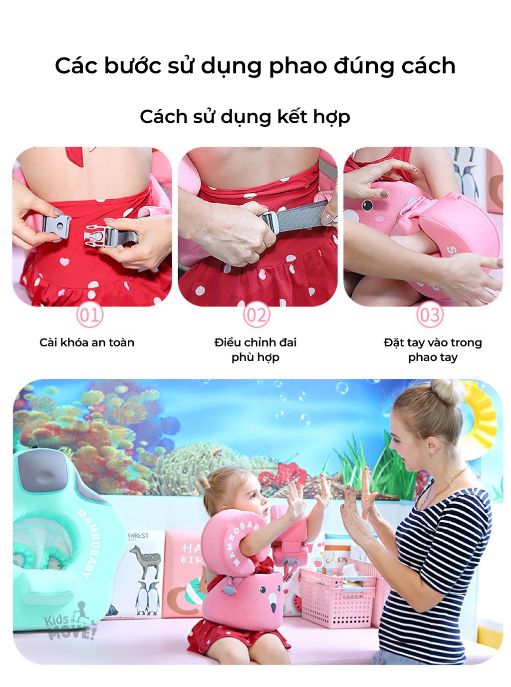 Phao Mambobaby 3 cách bơi