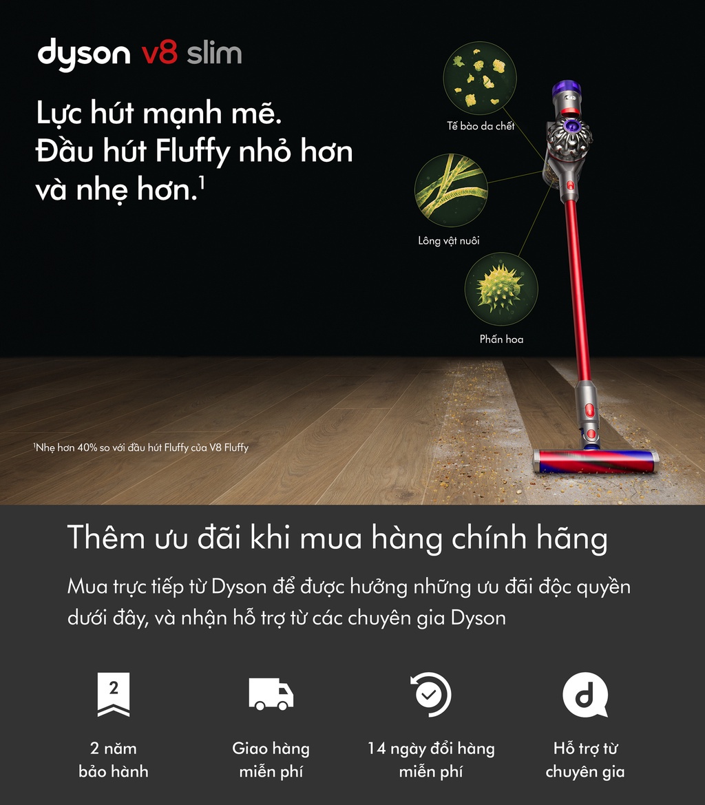 Mô tả Máy hút bụi không dây Dyson V8 Slim ™ Fluffy - 1