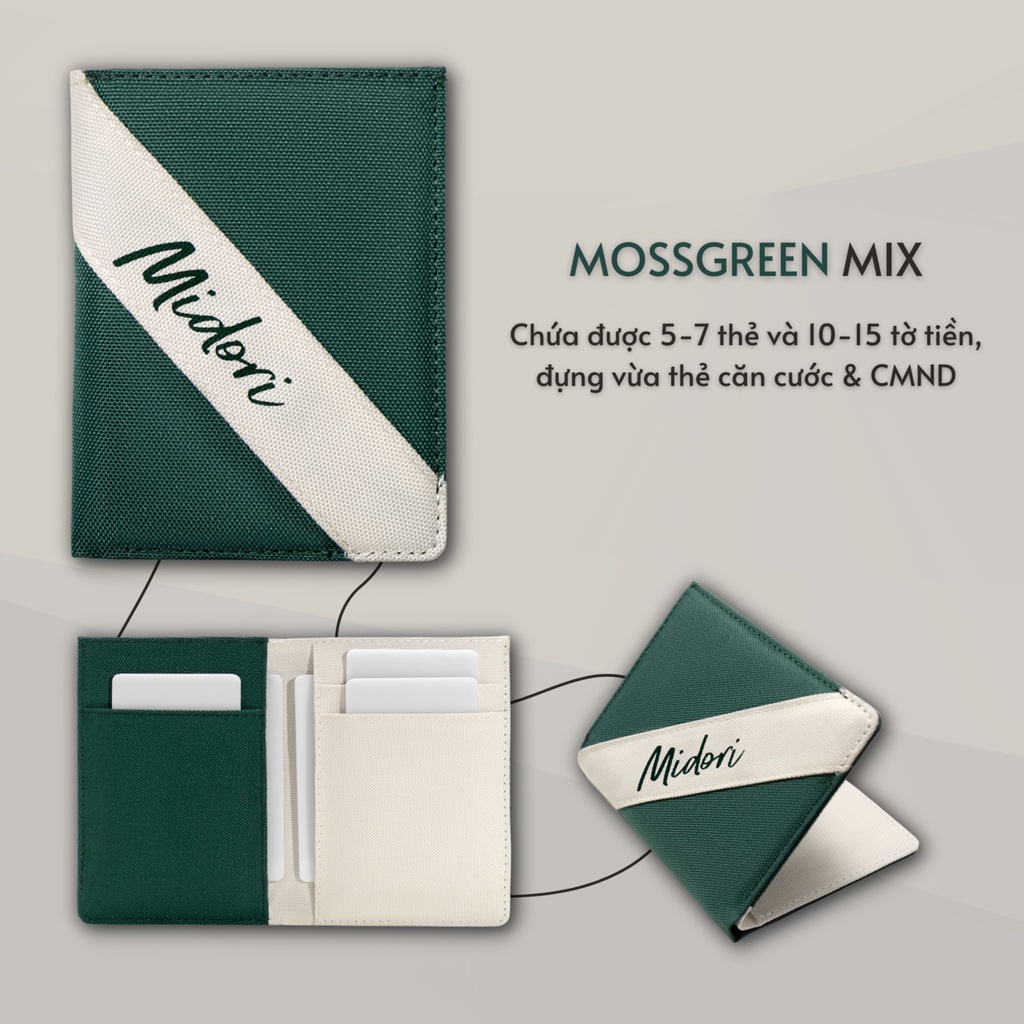 Mô tả Ví Vải Đứng Nữ Phối Màu Polyester Kháng Nước Local Brand Chính Hãng Midori M Studio - 2