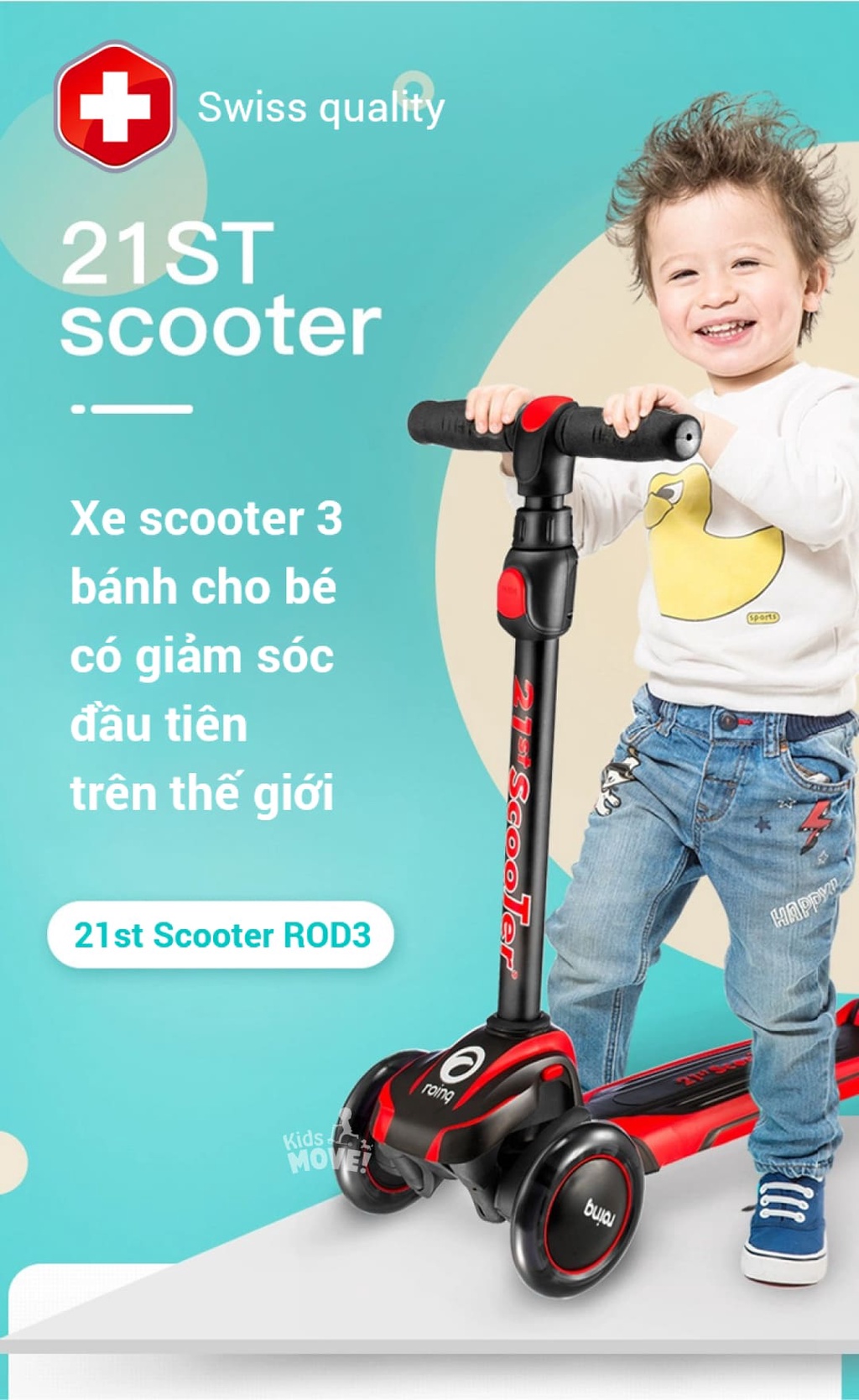 Xe scooter 21stscooter ROD3 có giảm xóc