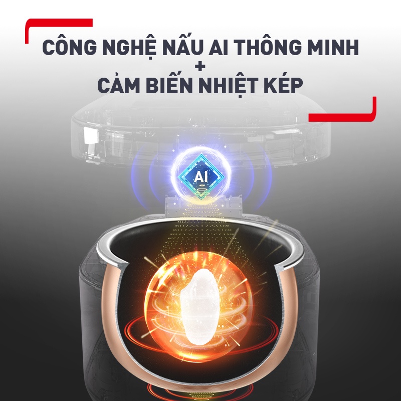 Mô tả Nồi cơm điện tử cao tần Tefal RK818A68 - 1.8L - Lòng nồi niêu - Giữ ấm 12h - Bảo hành 2 năm - 8