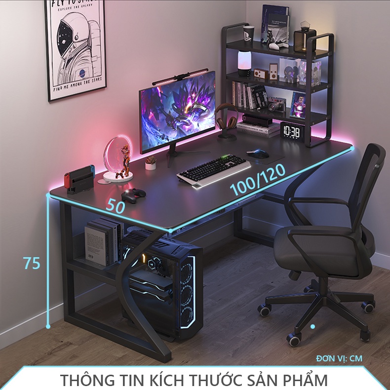 Mô tả Bàn gaming cao cấp khung thép chống ghỉ kích thước lớn sơn phủ tĩnh điện phong cách hiện đại thương hiệu IGA -GM67 - 8