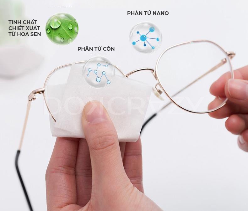 Mô tả Khăn lau kính NANO chuyên dụng DOKCRAZY chống bám hơi nước đi mưa, đeo khẩu trang - 6