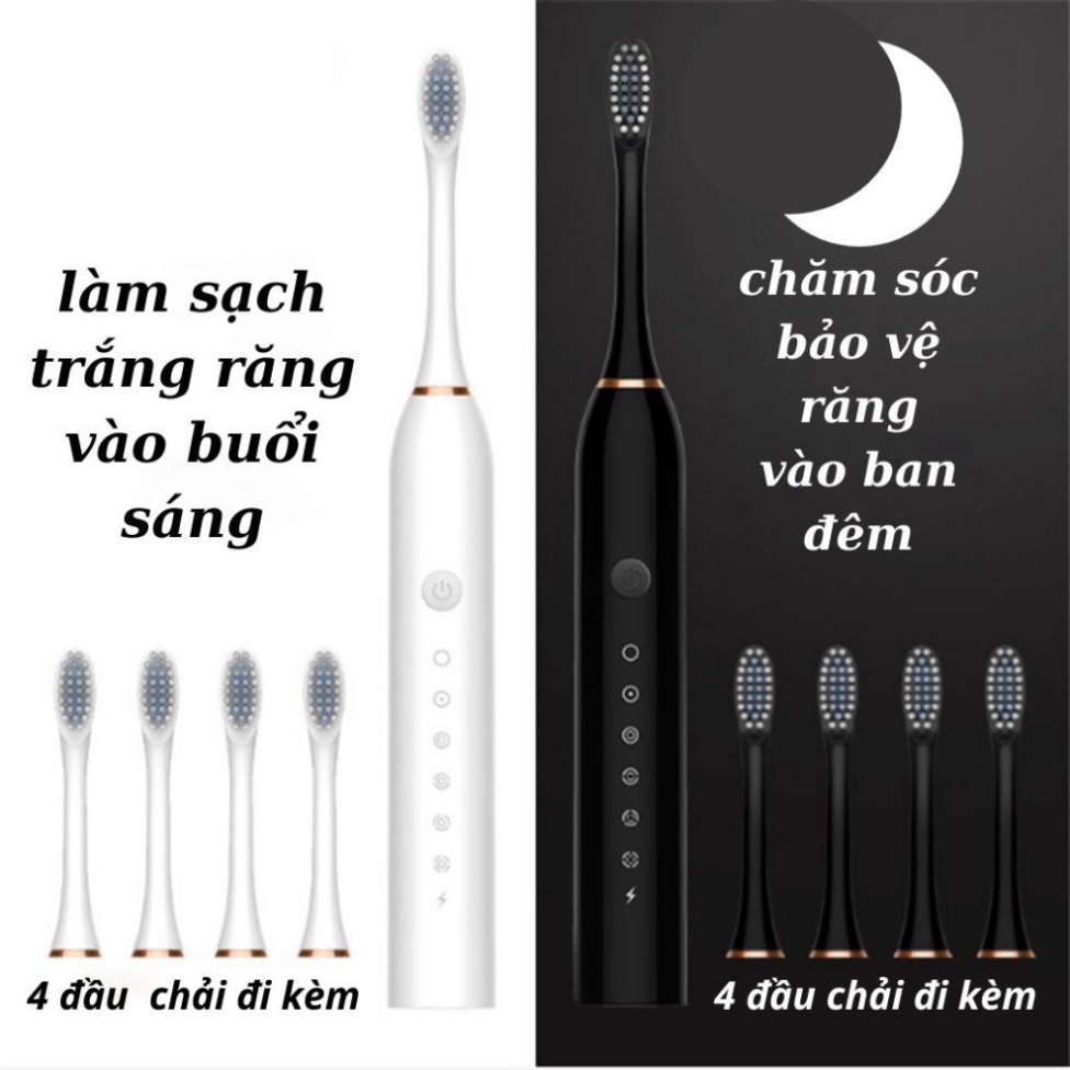 Mô tả Bàn chải điện HOKU X1 Pro, 5 chế độ đánh răng tự động, tặng kèm 4 đầu bàn chải chống nước IP7-BCD04 - 6
