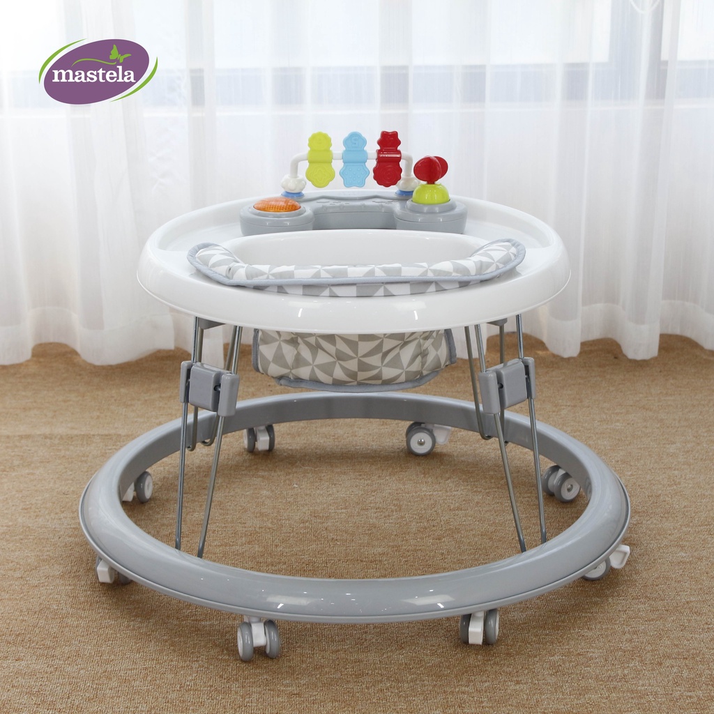 Mô tả Xe tròn tập đi có đồ chơi và nhạc cho bé Mastela MSTLW2002 siêu nhẹ xoay 360, mặt bàn ăn dặm, bánh xe silicon chống ồn - 7