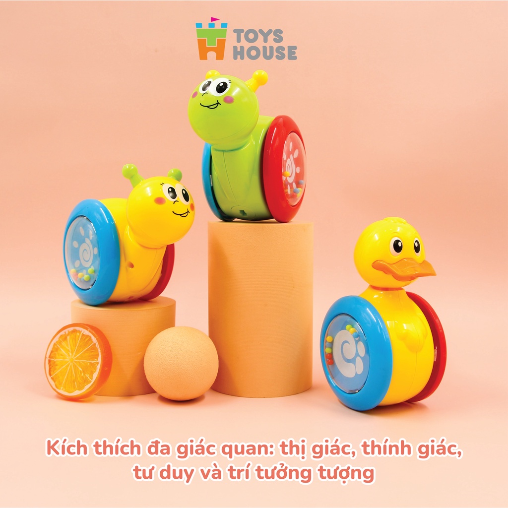 Mô tả Đồ chơi lật đật gật gù có bánh xe cho bé hình thú dễ thương Toyshouse 008-2 Tiêu chuẩn Châu Âu EN71 - 6