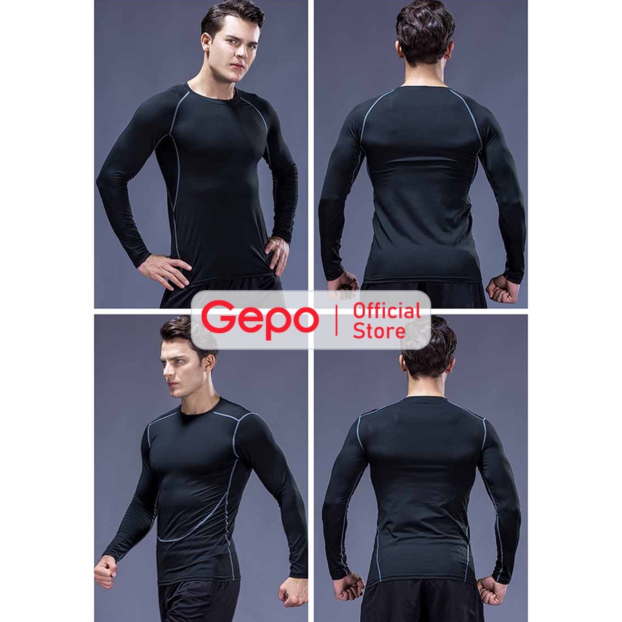 Mô tả Áo Giữ Nhiệt Áo Legging Nam Dài Tay Chuyên Tập Gym Chạy Bộ Đá Bóng GEPO - 11