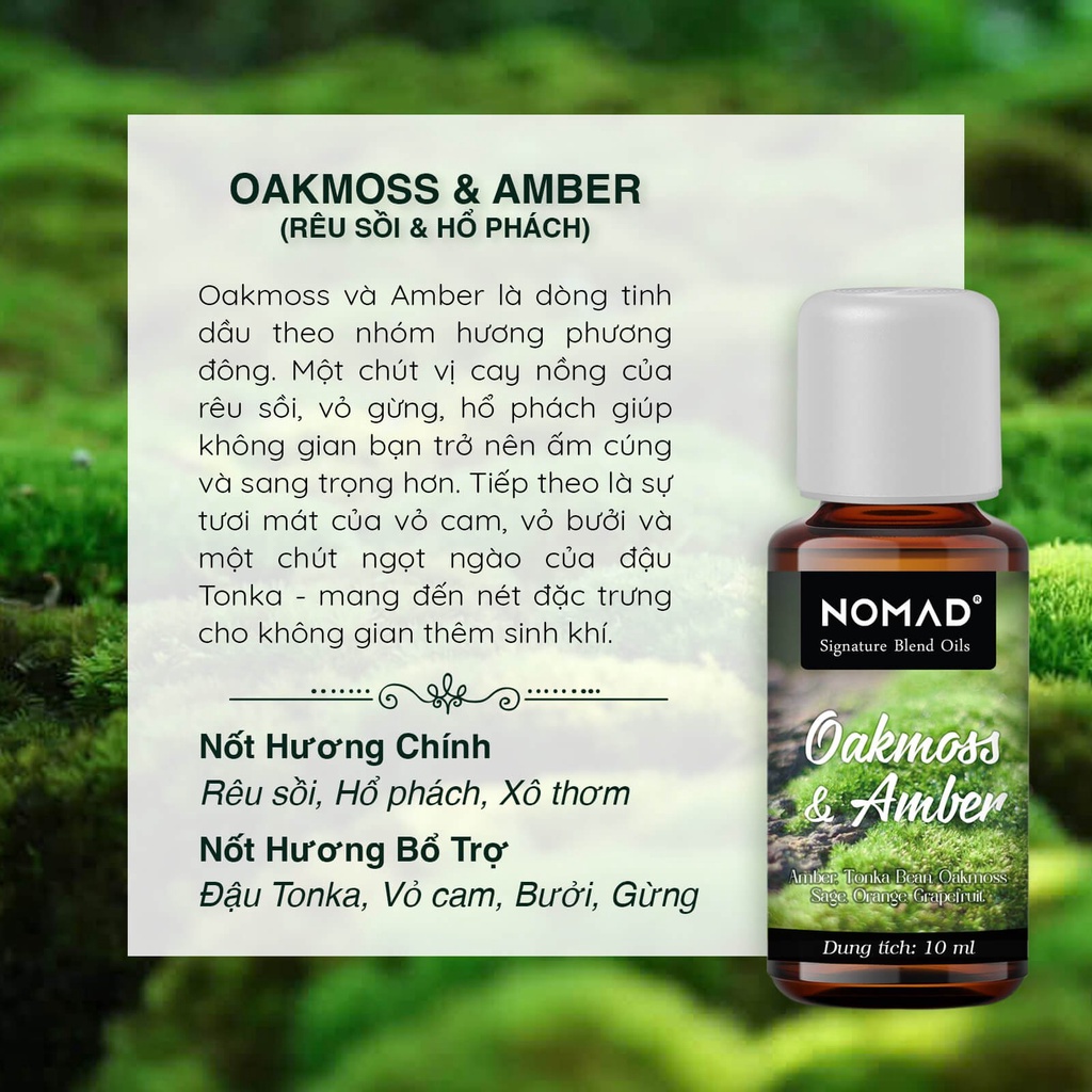 Mô tả Tinh Dầu Thơm Nomad Signature Blend Oils - Oakmoss & Amber - 2