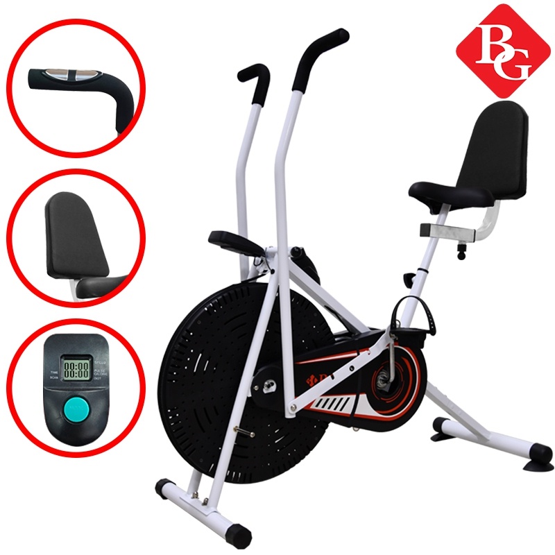 Mô tả BG Xe đạp tập thể dục kết hợp tay chân có tay cầm cảm ứng nhịp đập và tựa lưng - 10
