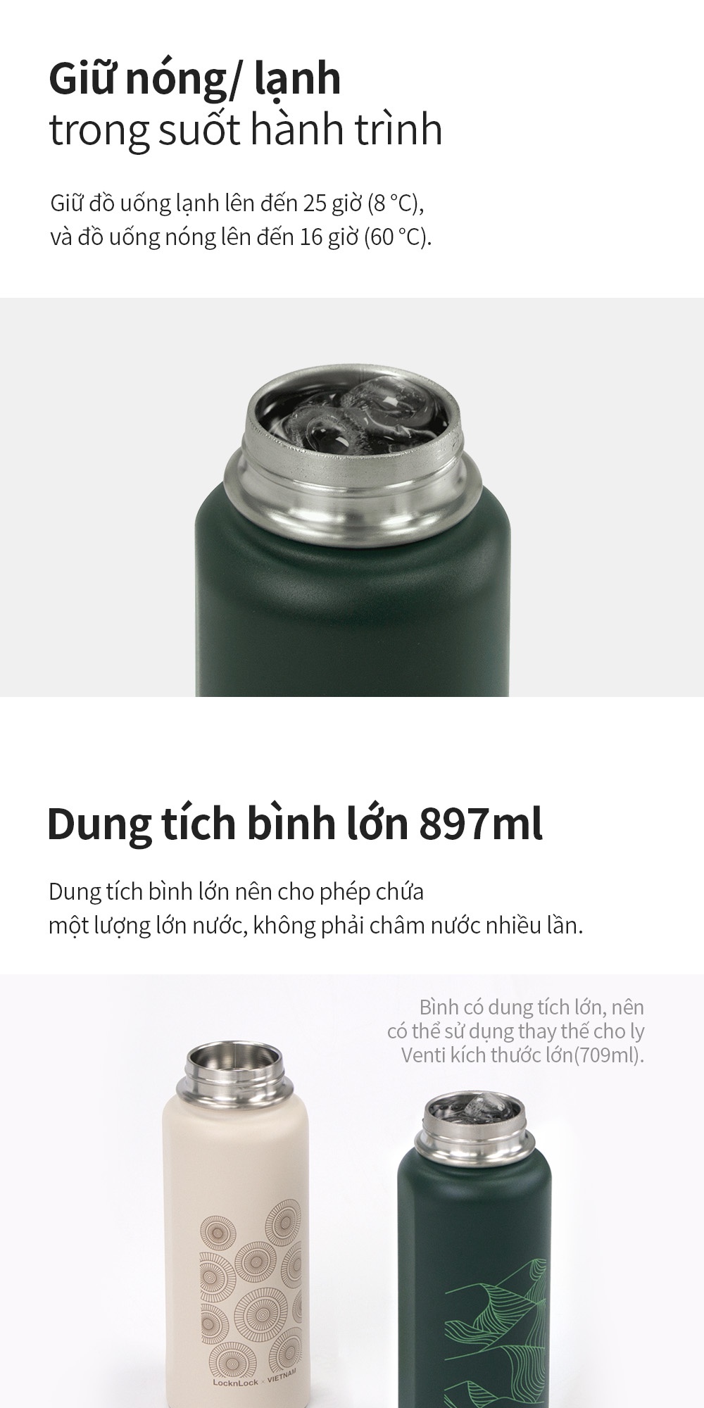 Bình giữ nhiệt LocknLock Riga Tumbler Vietnam Edition 897ml LHC4160 ...