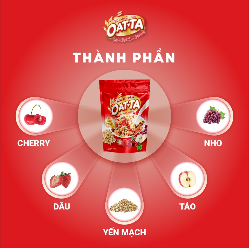 Combo 2 Ngũ Cốc Yến Mạch Trái Cây OATTA Nguyên Cám Thơm Ngon Phù Hợp ...