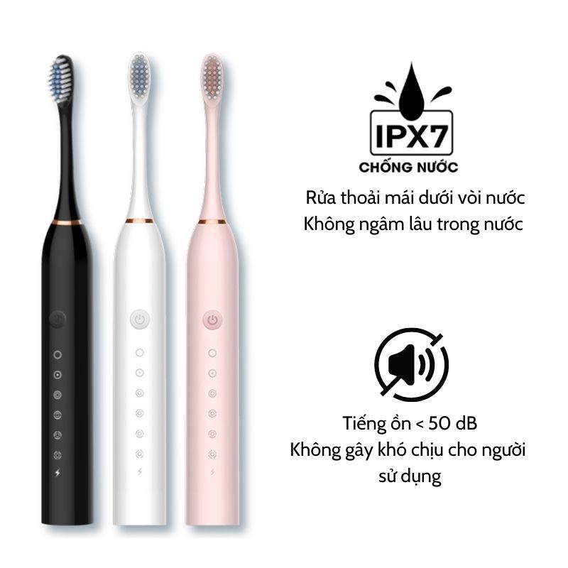 Mô tả Bàn chải điện đa năng JIASHI DELADEP, máy đánh răng Sonic X-3 sóng âm tặng kèm 4 đầu thay thế BCD01 - 6