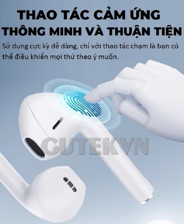 Mô tả Tai nghe bluetooth không dây Gutek i12 Pro v5.0 nút cảm ứng có mic đàm thoại âm thanh HIFI - 6