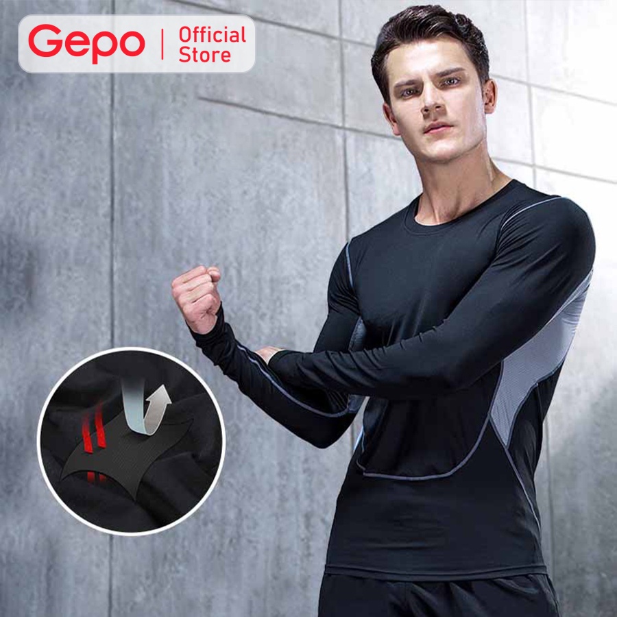 Mô tả Áo Giữ Nhiệt Áo Legging Nam Dài Tay Chuyên Tập Gym Chạy Bộ Đá Bóng GEPO - 9