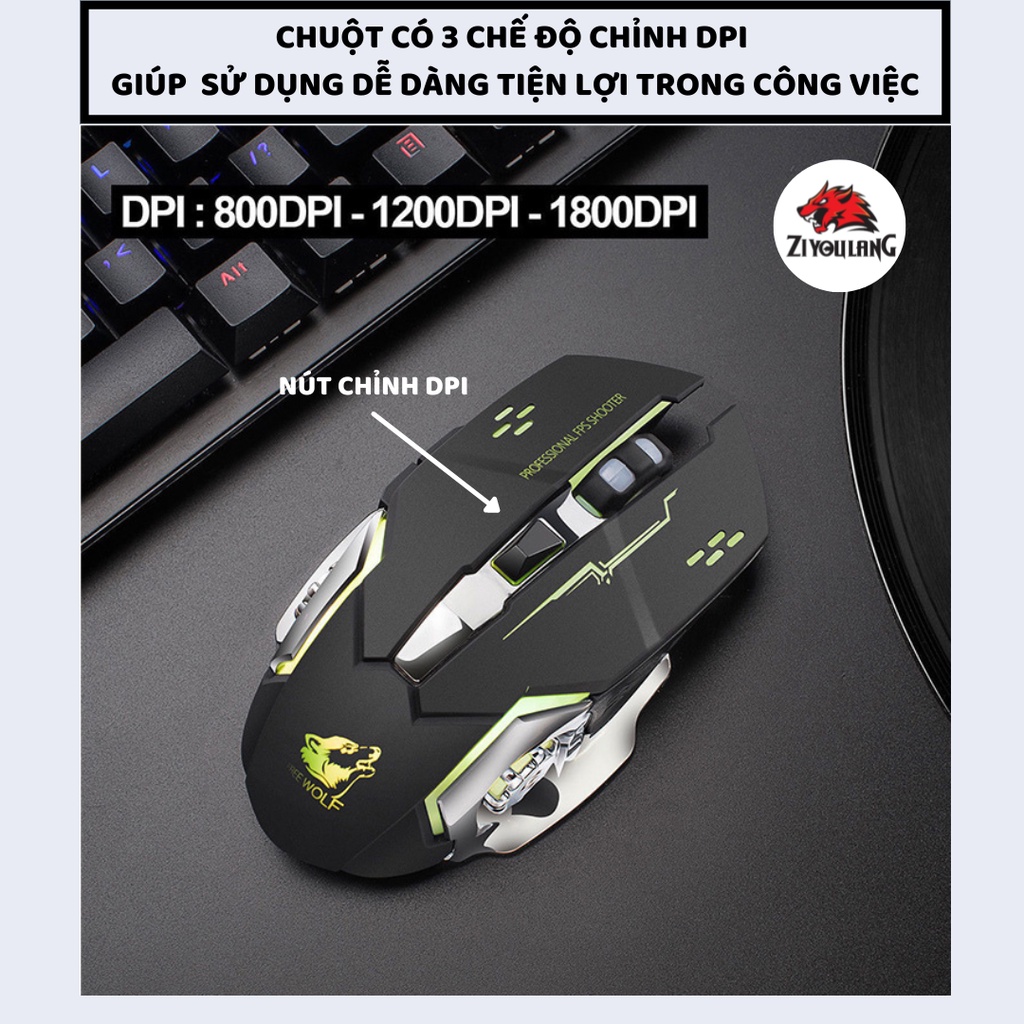Chuột Không Dây Free Wolf X8 - Thiết Kế Gaming Pin Sạc, Led RGB 7 Màu ...
