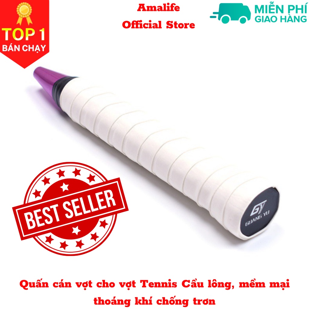 Mô tả Dây quấn cán vợt cầu lông tennis mềm mại thoáng khí chống trơn thoát mồ hôi, độ bám cao - Hàng Chính Hãng AMALIFE - 7