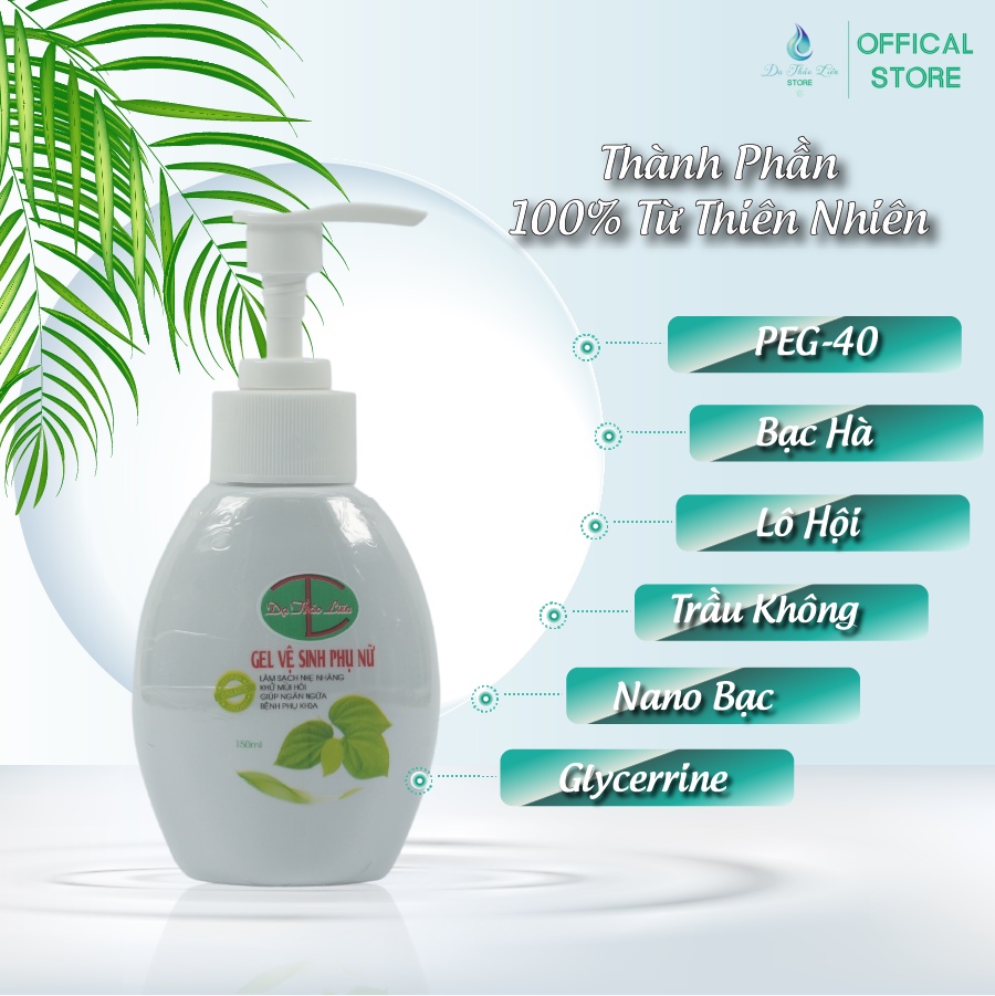 Mô tả Gel Vệ Sinh Phụ Nữ Dạ Thảo Liên 150ml thành phần tự nhiên giúp khử mùi hôi, kháng nấm phổ rộng - 2