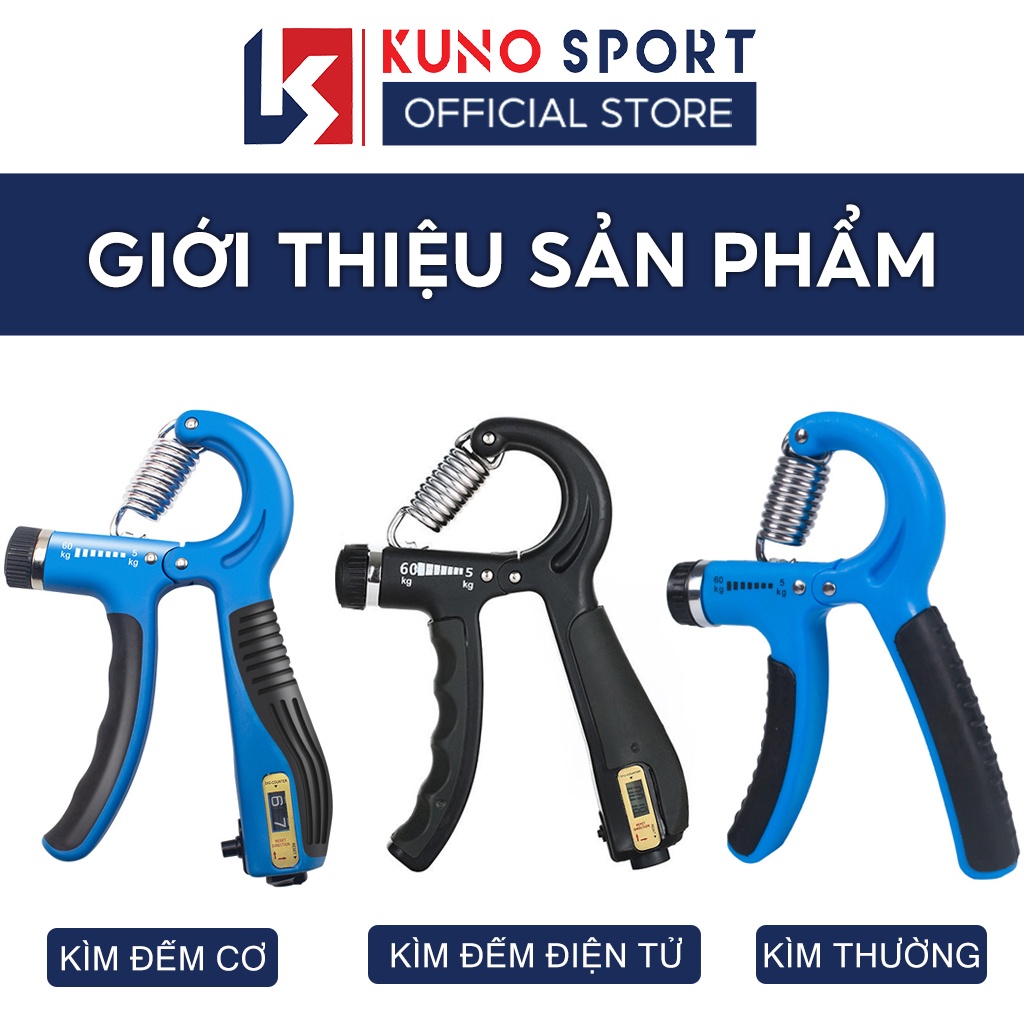 Mô tả Kìm bóp tập cơ tay KUNO kìm tập tay chữ R tập cơ bàn tay cẳng tay, phù hợp chơi thể thao, tập gym, chỉnh lực 5 - 60kg - 1
