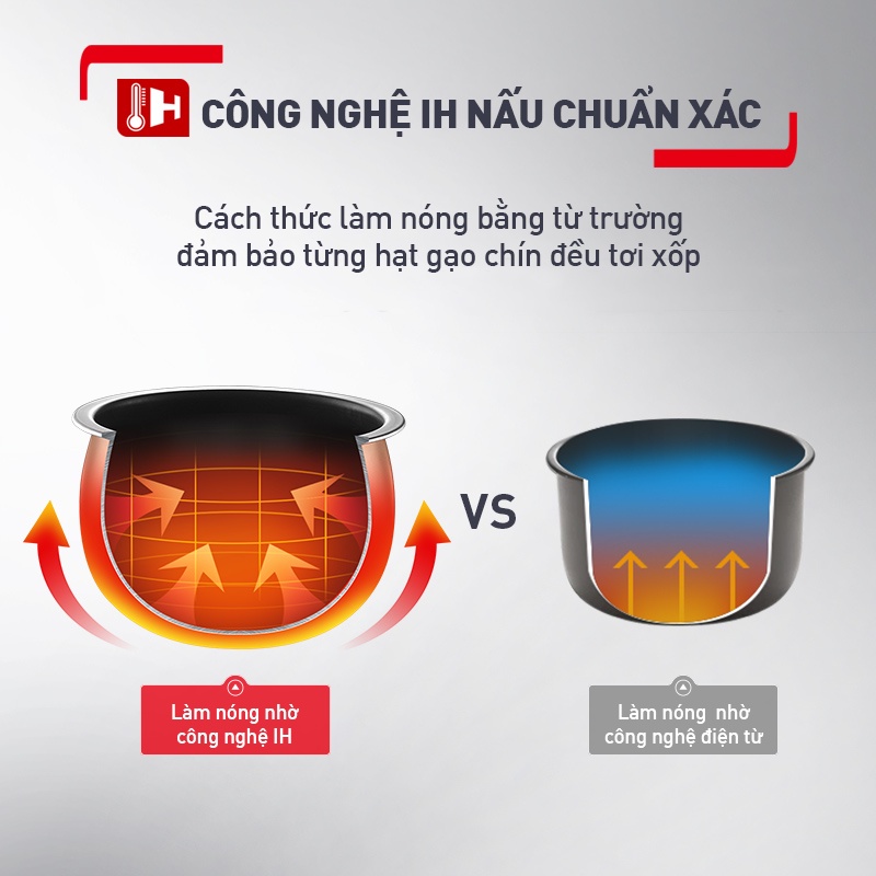 Mô tả Nồi cơm điện tử cao tần Tefal RK818A68 - 1.8L - Lòng nồi niêu - Giữ ấm 12h - Bảo hành 2 năm - 5