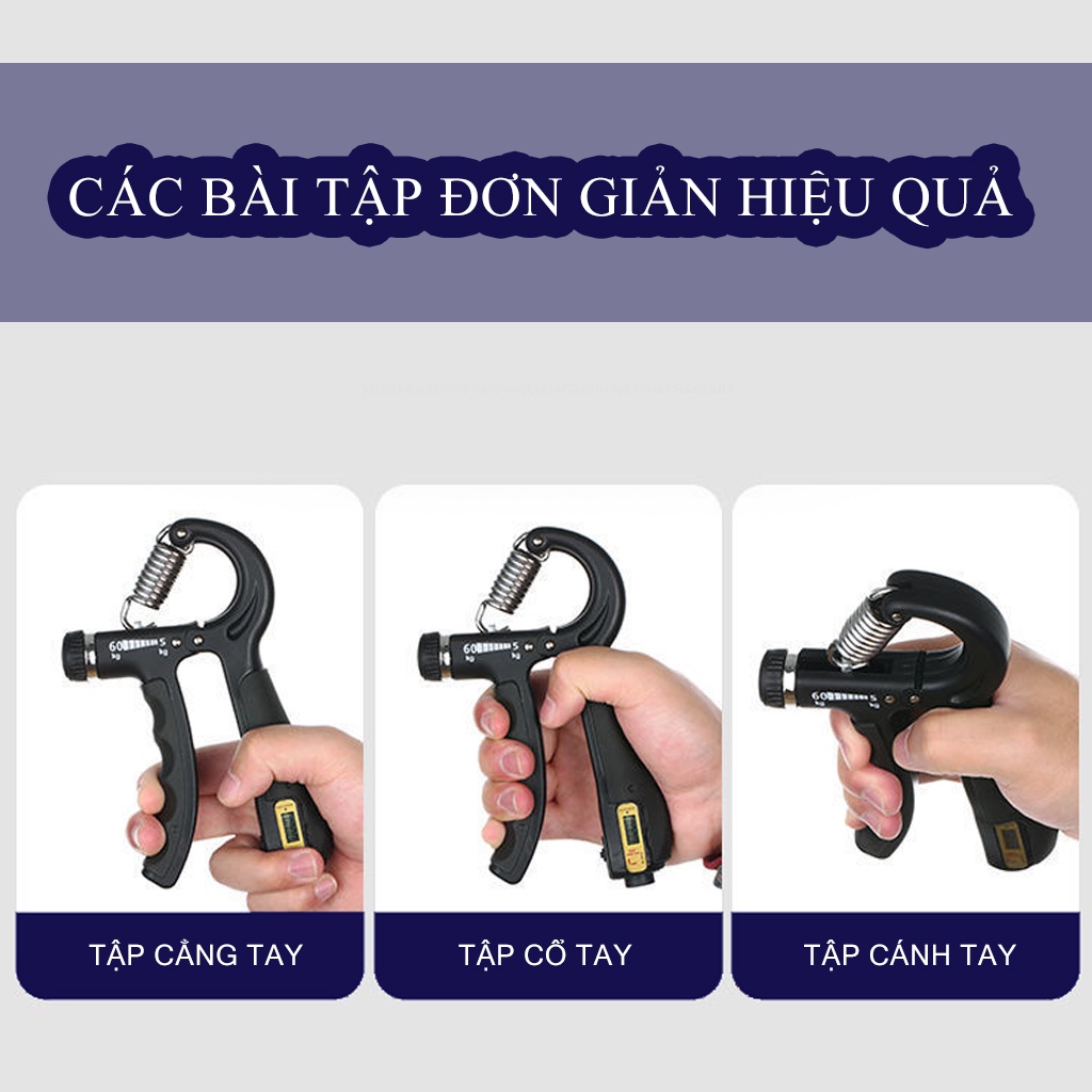 Mô tả Kìm bóp tập cơ tay KUNO kìm tập tay chữ R tập cơ bàn tay cẳng tay, phù hợp chơi thể thao, tập gym, chỉnh lực 5 - 60kg - 2