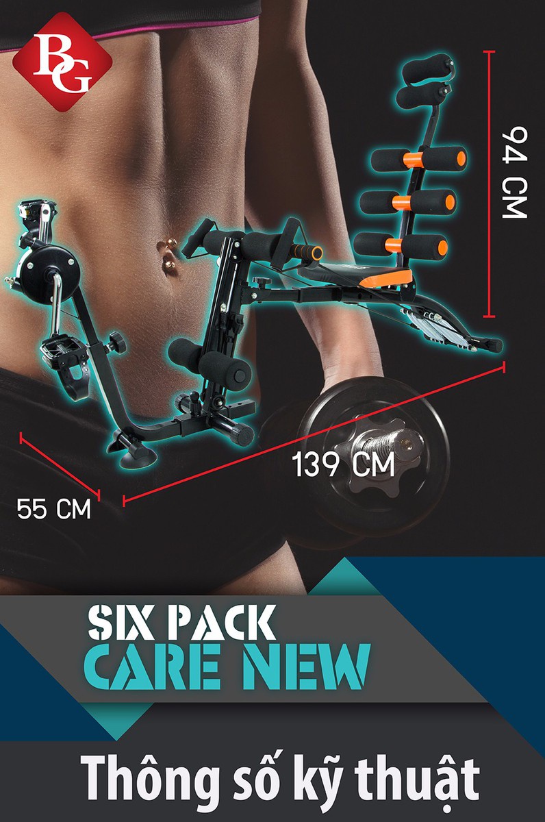 Mô tả BG Máy tập cơ bụng đa năng cao cấp siêu rẻ New Six Pack Care KM 2018 - 2