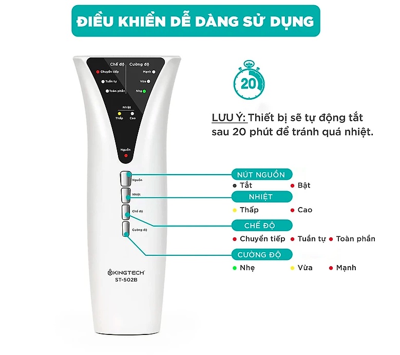 Mô tả Máy Massage Chân Chuyên Sâu KINGTECH ST-502B - Hàng Chính Hãng, Xoa Bóp Bàn, Bắp Chân - Bảo Hành 12 Tháng - 8