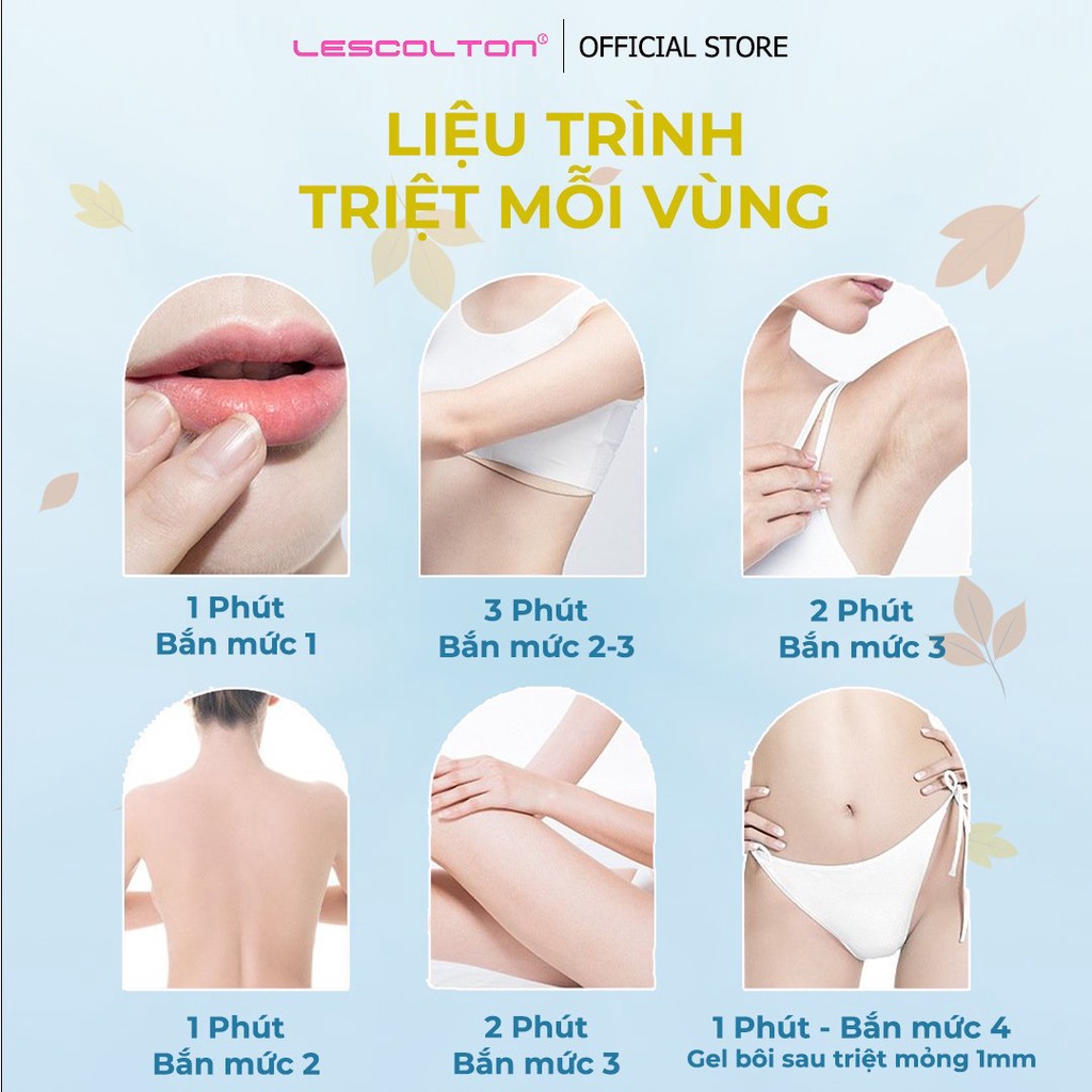 Mô tả Máy triệt lông mini 8 mức, triệt toàn thân vĩnh viễn cầm tay Lescolton tẩy lông nách, lông tay, chân, lông Bikini - 6