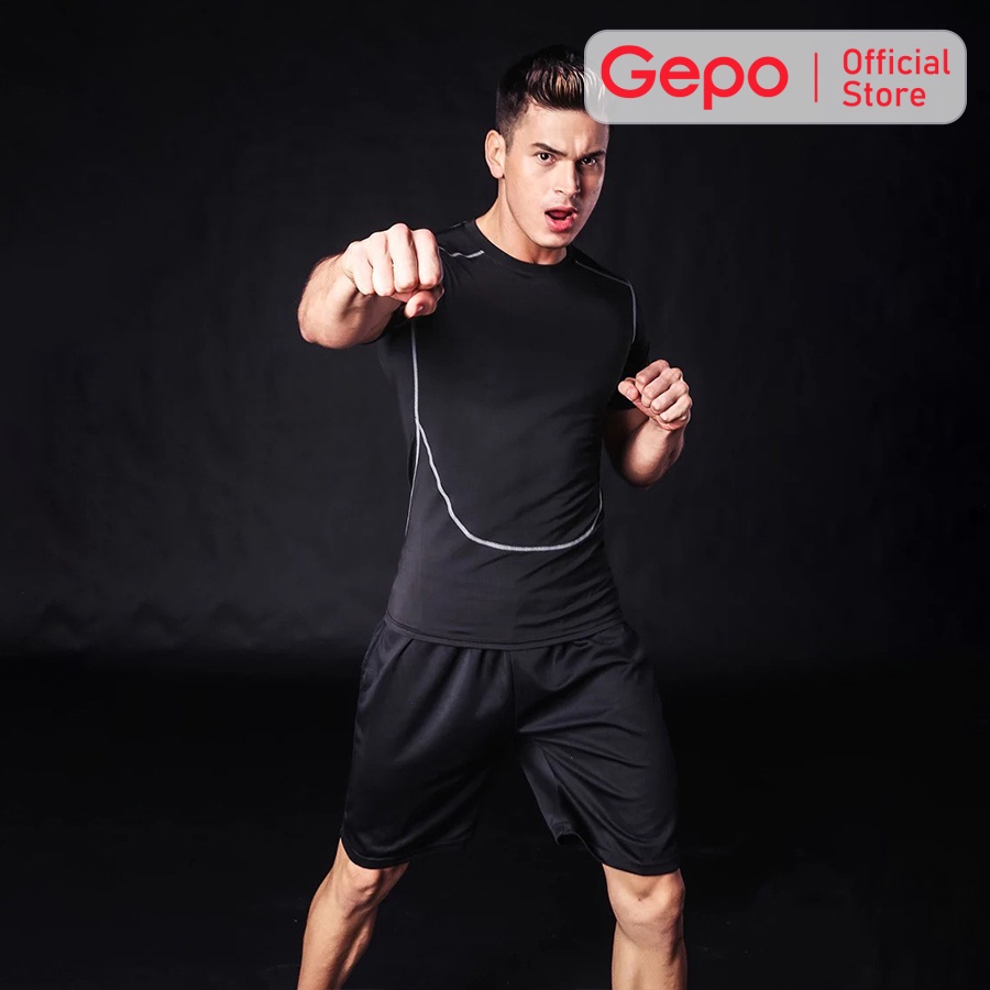 Mô tả Áo Thể Thao Nam Cộc Tay Chuyên Tập Gym Chất Liệu Co Giãn Thấm Hút Mồ Hôi Ôm Body GEPO - 7