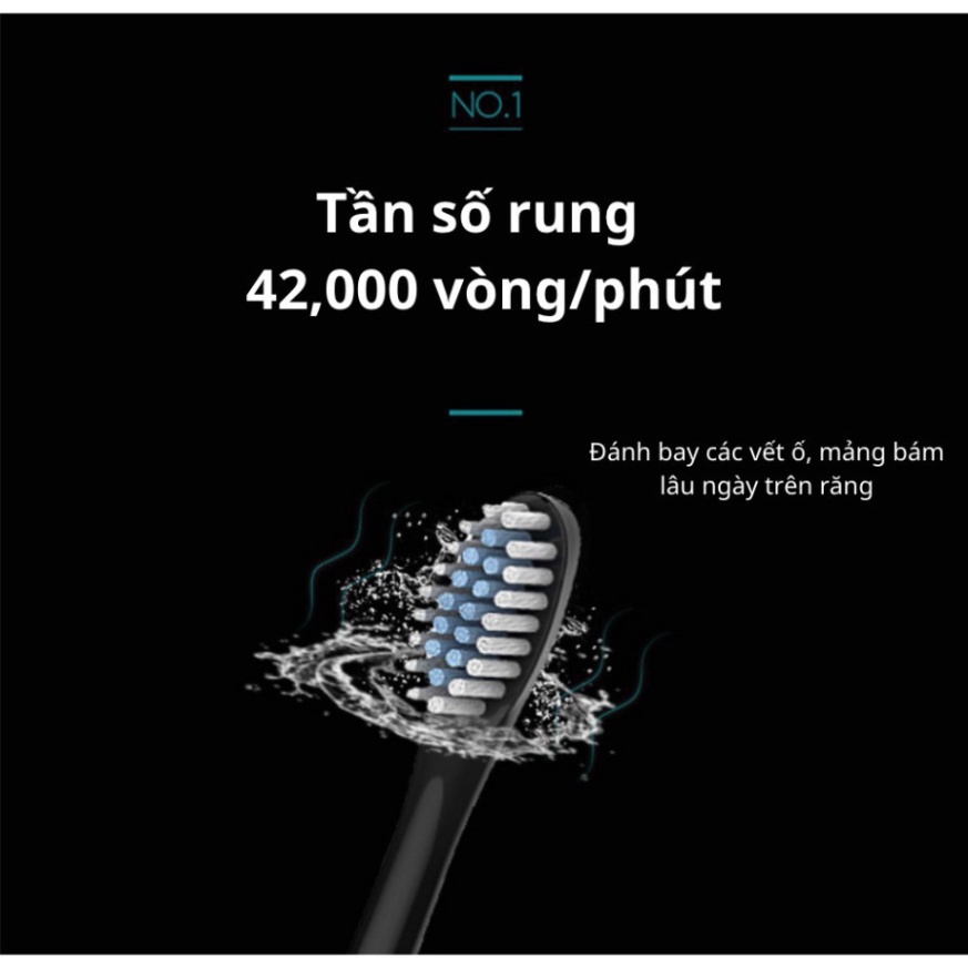 Mô tả Bàn chải điện HOKU X1 Pro, 5 chế độ đánh răng tự động, tặng kèm 4 đầu bàn chải chống nước IP7-BCD04 - 5