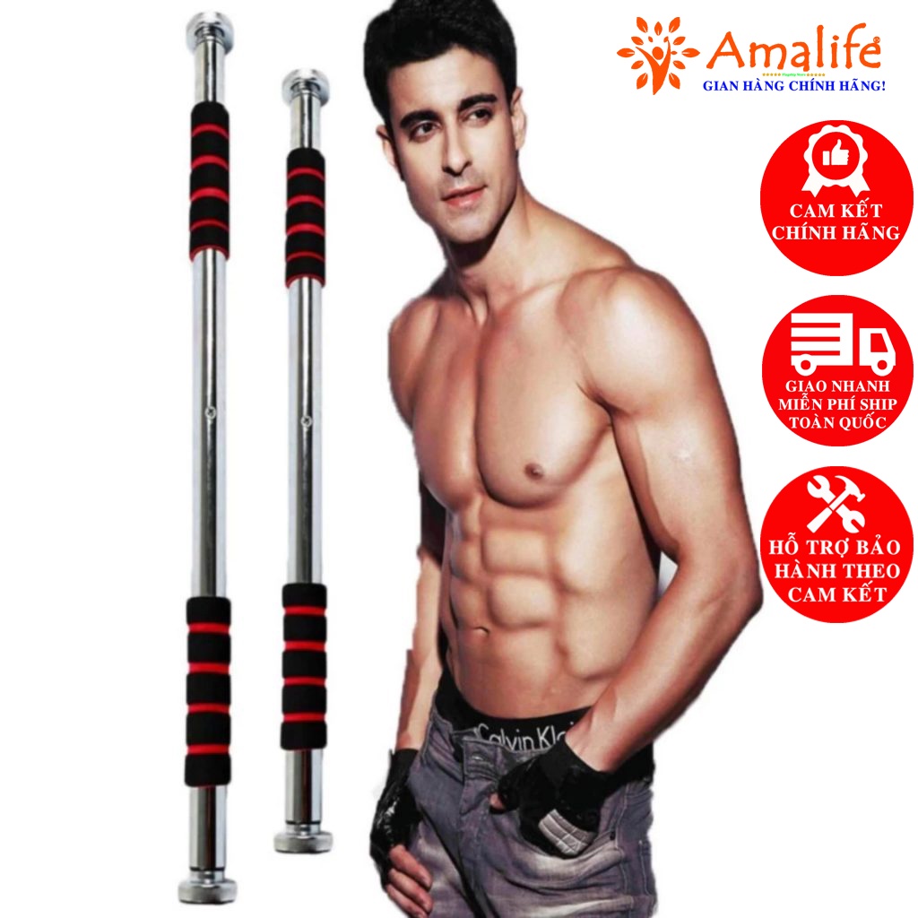 Mô tả Thanh Tập Xà Đơn Treo Tường Gắn Cửa Nhiều Cỡ Từ 62-120cm Tùy Chỉnh Tập Gym Tập Thể Thao Chính Hãng Amalife - 1