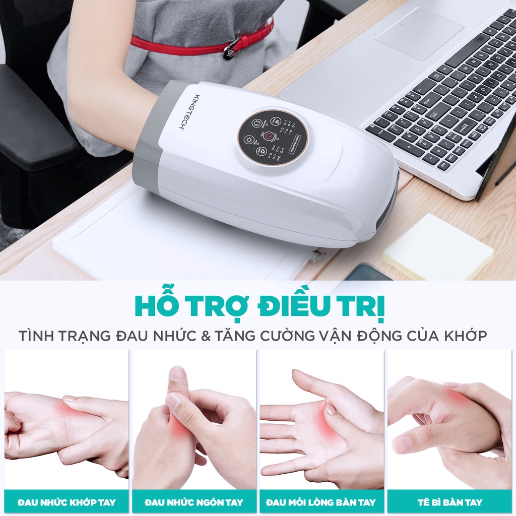 Mô tả Máy Massage Tay Cao Cấp KINGTECH KH-690 - Mát xa Trị Liệu Tích Hợp Nhiệt, Matxa Vùng Cổ, Mu, Ngón, Lòng Bàn Tay - 2
