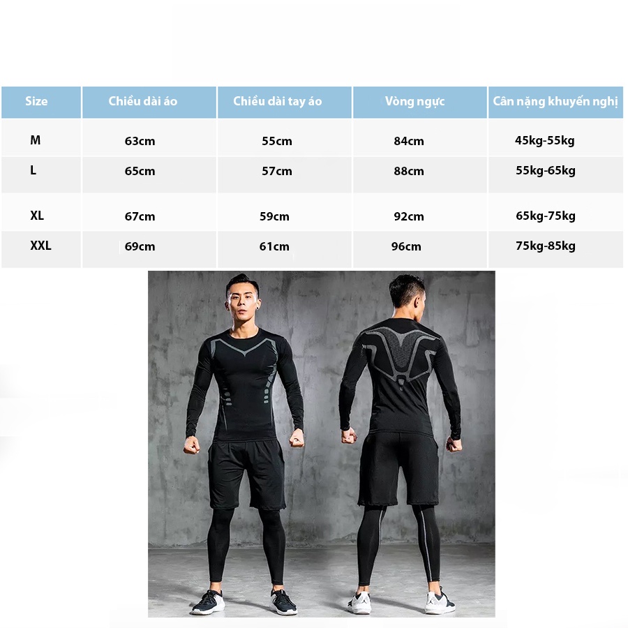 Mô tả Áo Giữ Nhiệt Áo Legging Nam Dài Tay Chuyên Tập Gym Chạy Bộ Đá Bóng GEPO - 4