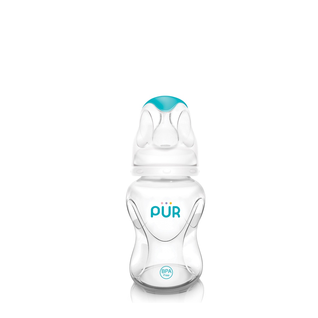 Mô tả Bình sữa cổ thường Pur Advanced 125ml, 3 MÀU, có 1 sẵn núm S (0-3th) trong bình - 1