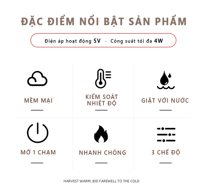 Mô tả Khăn quàng cổ điện tạo nhiệt nam nữ Rhino W101 giữ ấm, mát xa, sạc tích điện giảm đau mỏi cổ vai gáy hiệu quả cao - 3