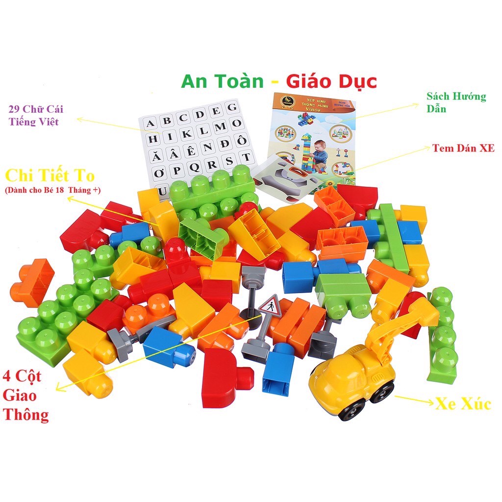 Mô tả Đồ Chơi Xếp Hình Vijago 70 Chi Tiết Có Kèm Hốp Đựng Tiện Lợi - 3