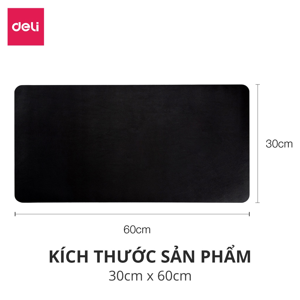 Mô tả Lót Chuột Da DELI 2 Mặt Cỡ Lớn, Bàn Di Chuột Pad Da PU Chống Nước Dày Dặn Siêu Bền Chống Trầy Xước - 1