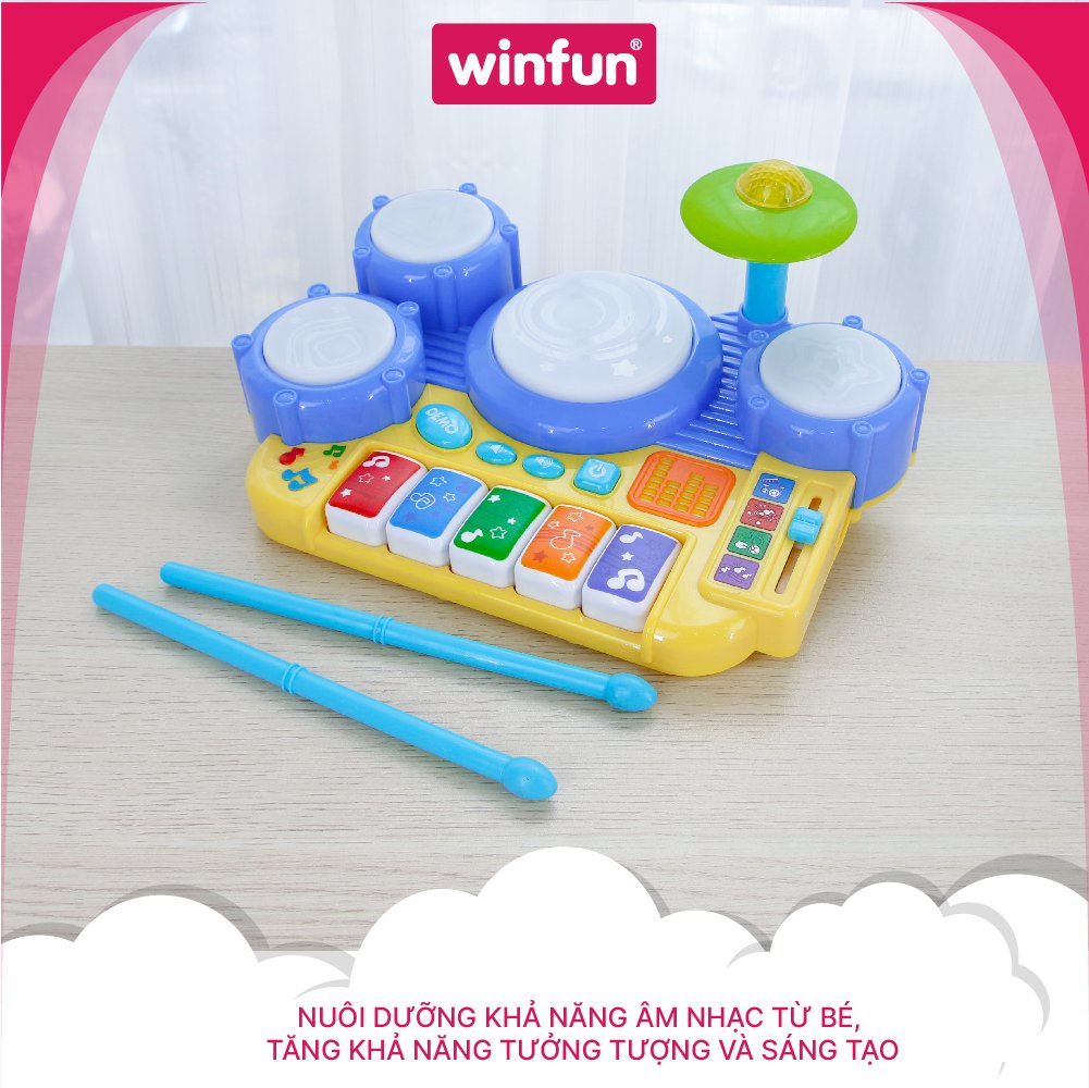 Mô tả Bội trống điện tử cho bé kết hợp có đèn nhạc Winfun 2034 - 3