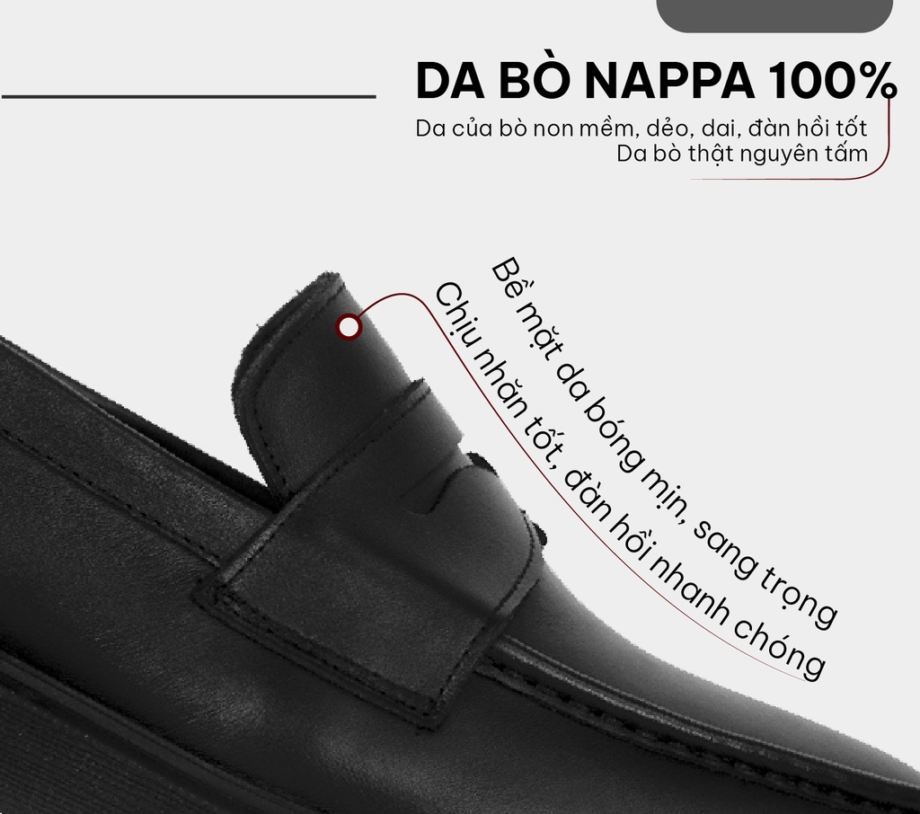 Mô tả Giày lười nam G2 Loafer giày tây công sở trẻ trung bằng da cao cấp chính hãng độn đế  tăng chiều cao - 2