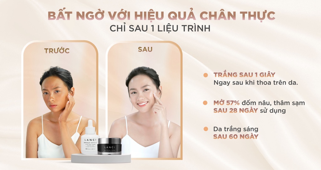 Mô tả Combo 7 Ngày Trắng Bật Tone LANCI mờ thâm nám, dưỡng ẩm sáng da 10ml - 4