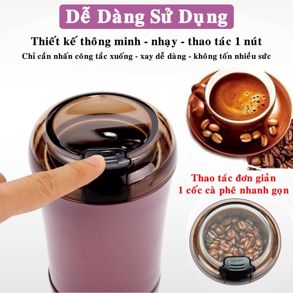 Mô tả Máy Xay Hạt Khô, Bột Ngũ Cốc, Cafe, Thảo Dược, Các Loại Hạt Cực Nhanh Chỉ Từ 6 Đến 18 Giây Chính Hãng Amalife - 5